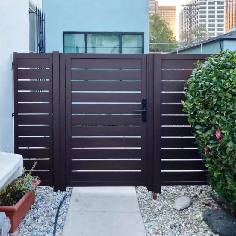 Industrial Custom Main Gate And Fence Wall Design Aluminum Gate Fence