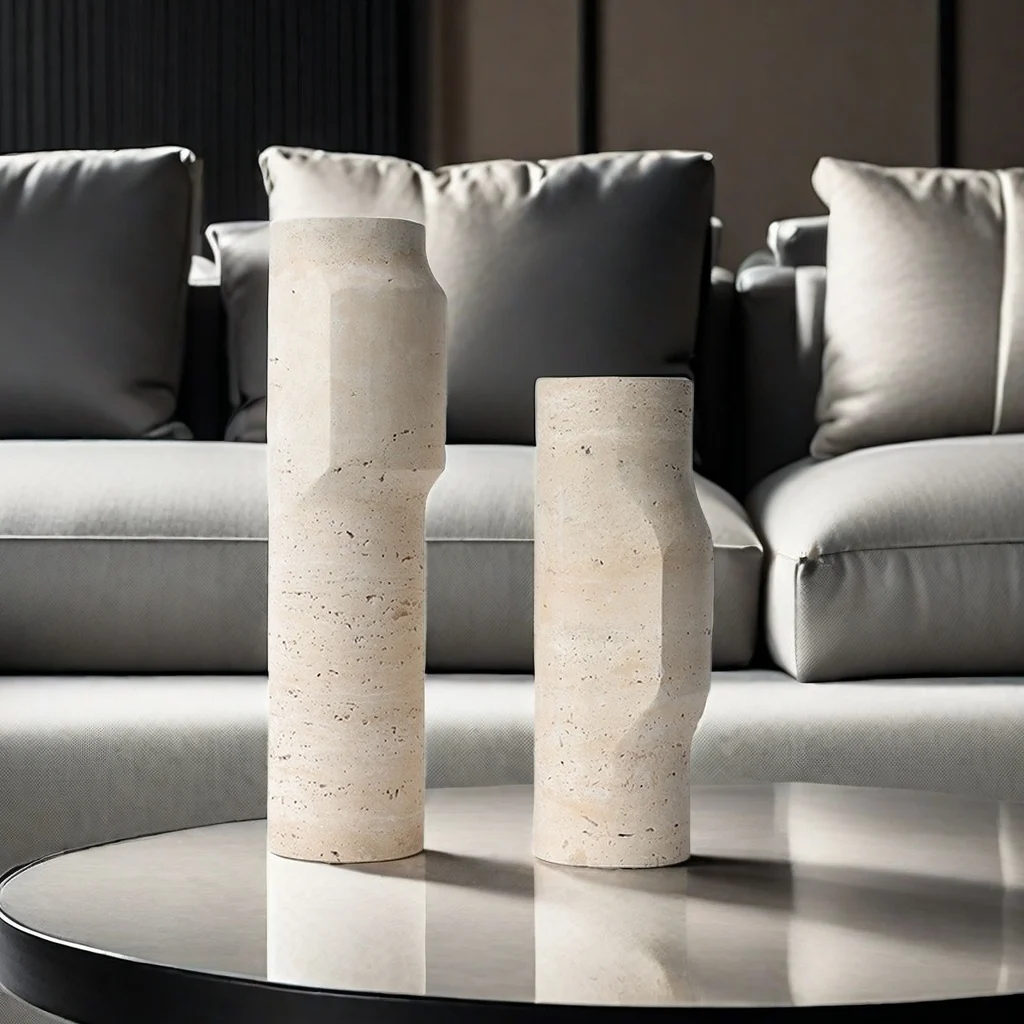 Modern Luxury Style Living Room Coffee Table Decoration  Hotel Lobby Conference Room Reception Hall Table Marble Vase