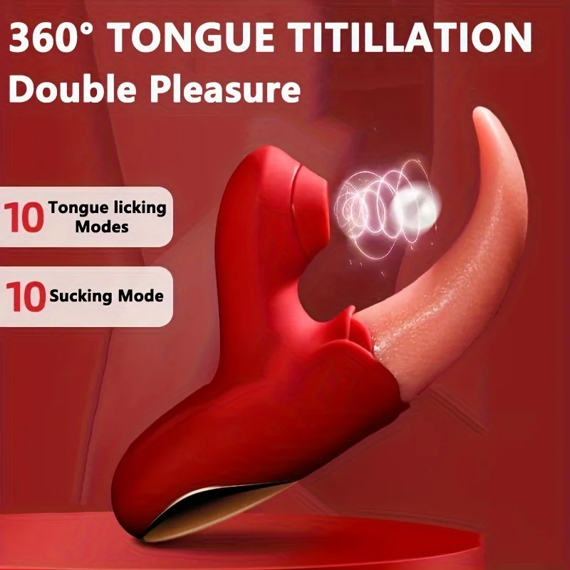 3 in 1 Lifelike Realistic Tongue Licking Vibrator G-spot Nipple Double Stimulator Sucking Vibrators Adult Sex Toys for Women
