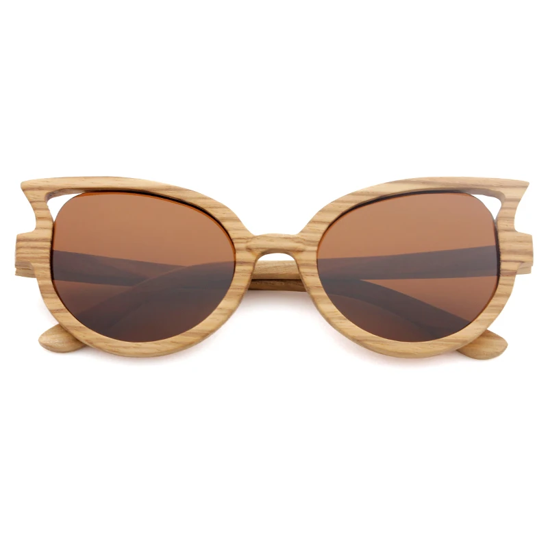 Уникальная форма новинка модные солнцезащитные очки с логотипом на заказ деревянные поляризованные зеброй