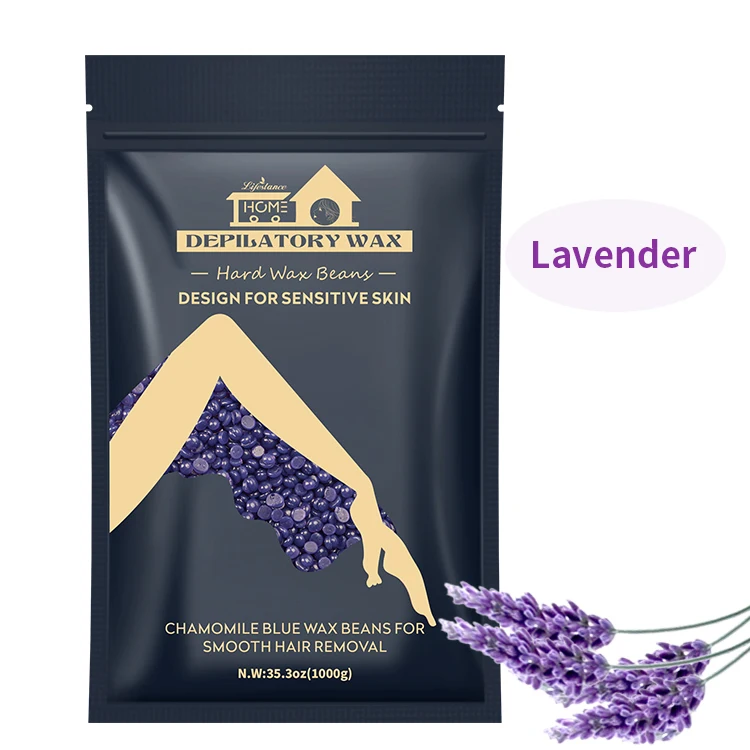 Lifestance Waxing At Home 1kg 100g Fully Body Waxing Lavender Azulene  Depilatory Hard Hot Film Wax For Fine And Coarse Hair