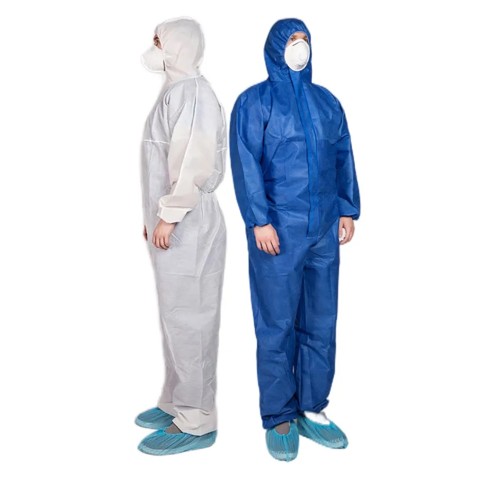 Water Proof Safety work suit protective clothing ppe nonwoven disposable sms coverall with bootcover