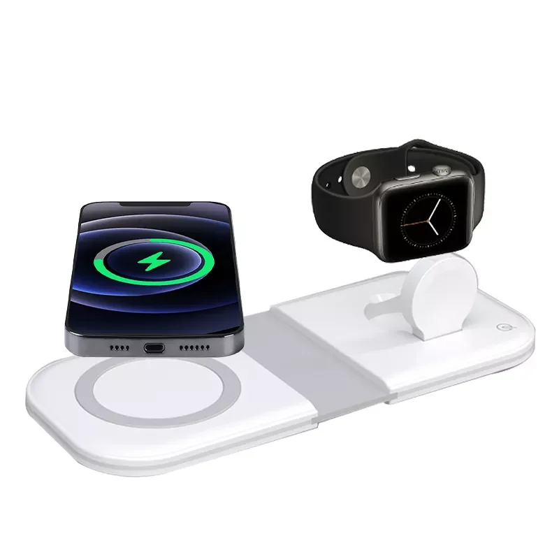 alibaba Hot Selling Products 2022 Type-C Waterproof Smart Watch Phone Silica Gel 2 In1 Fold Magnetic Wireless Chargers