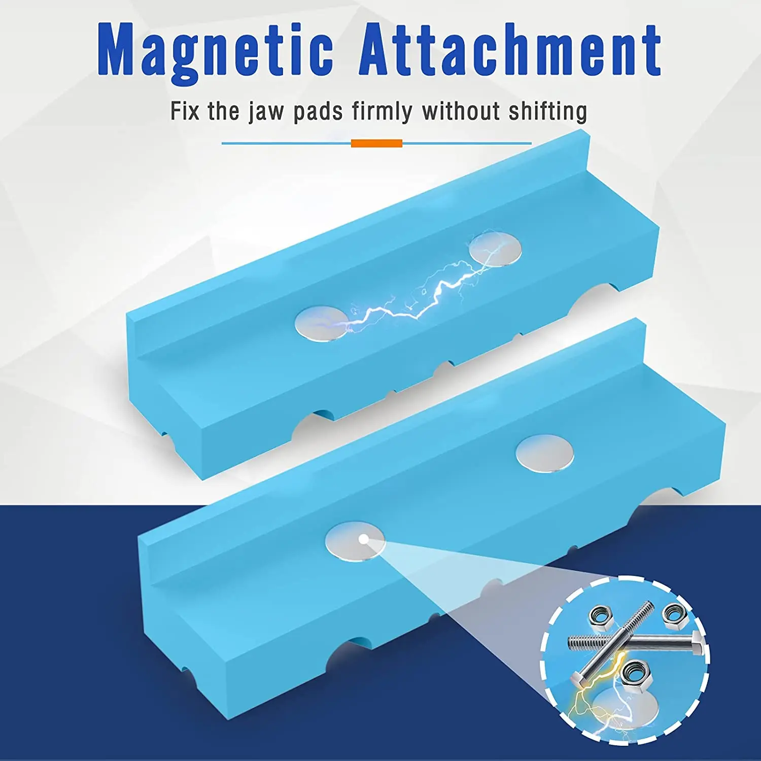 Housolution Set of 2 Pack Magnetic Retention Vice Jaw Pads, Multi-Purpose Design Vise Soft Jaws Rubber Pads
