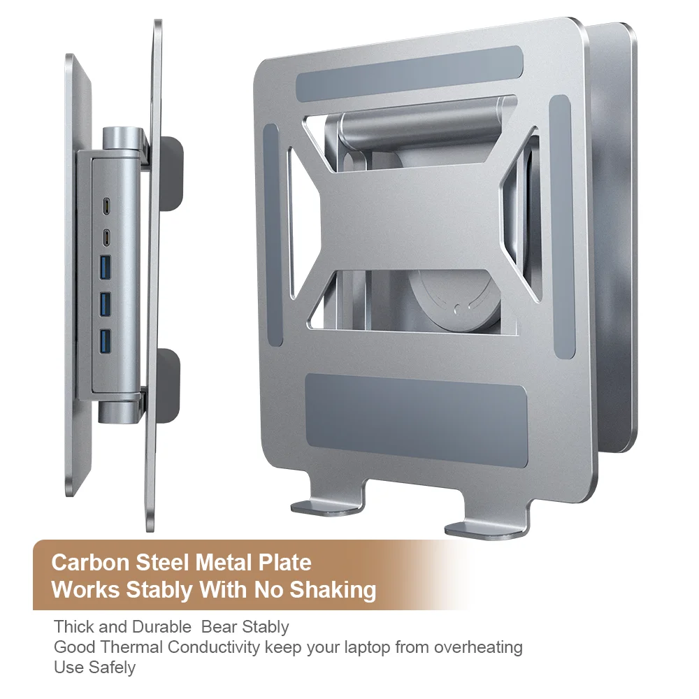 360 degree swivel rotatable foldable laptop holder desktop portable adjustable aluminum laptop stand with usb hub