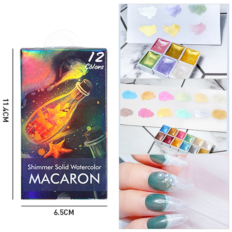 Акварельная краска градиентный мраморный эффект мерцающий неоновый пигментный порошок Набор полимерных порошков для
