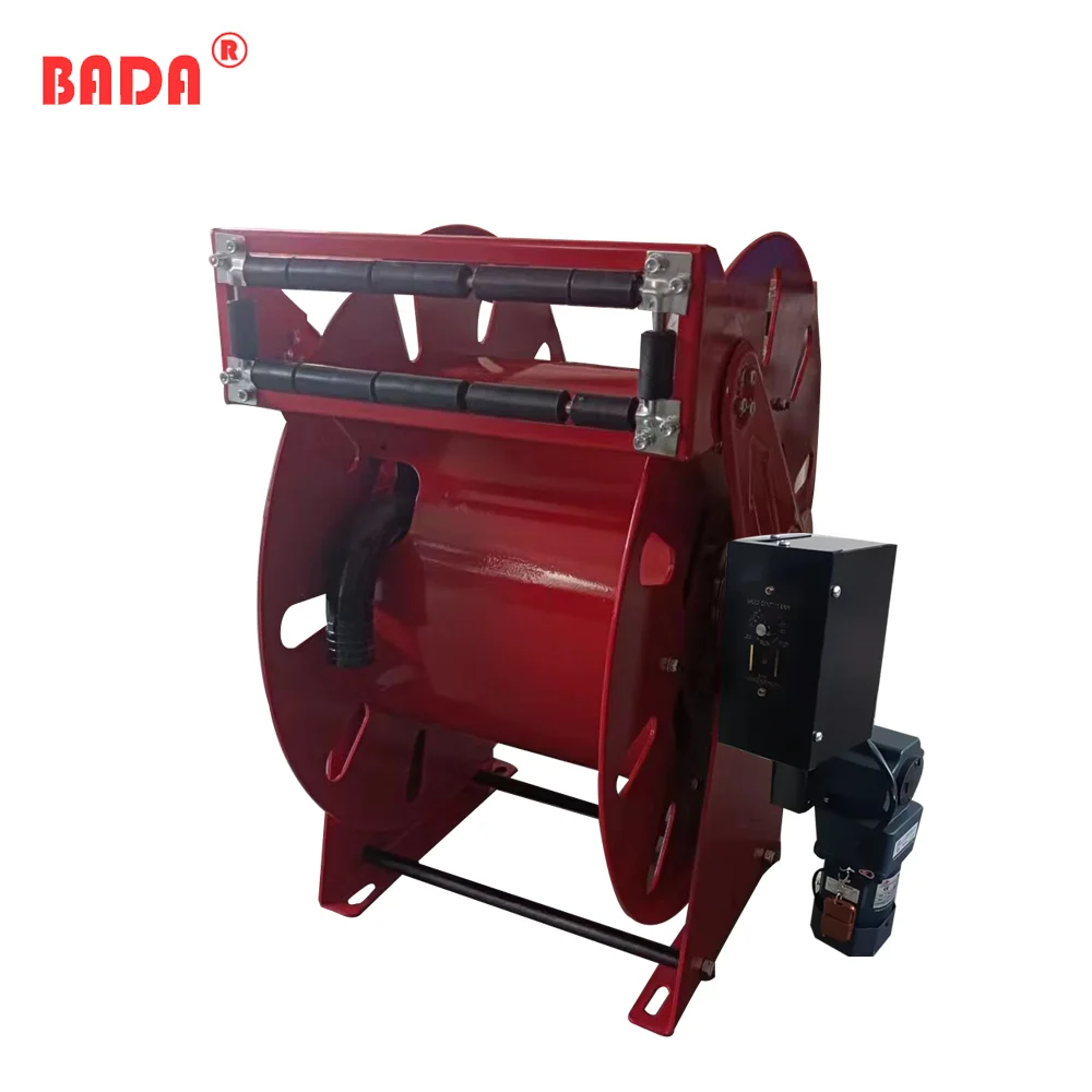 Professional iron cast hose reel with motor 24v for gas station