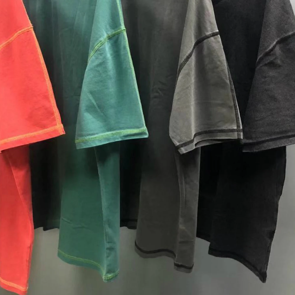 Wash T-shirt Hip Hop Relaxed Fit Raglan tshirt Streetwear 100% cotton men tshirt plus size vintage washed oversized t-shirts