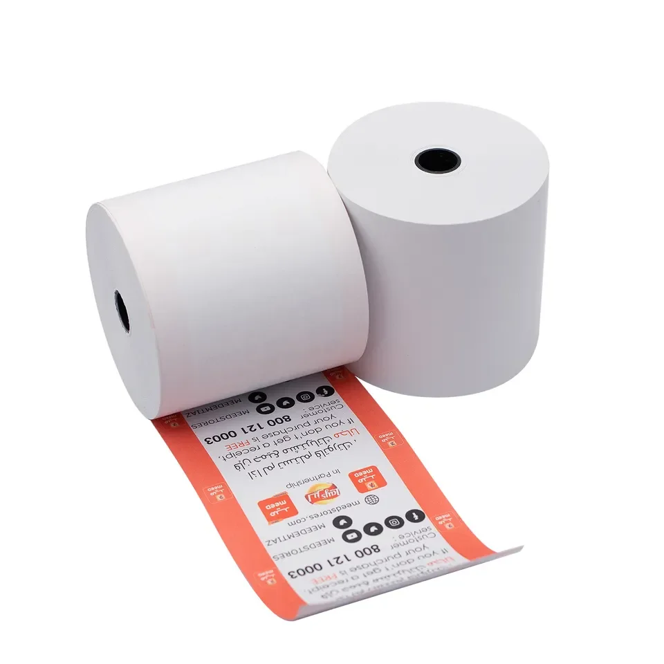 58mm 57x30 custom thermal fax coreless paper roll 80x80mm 55gsm 36-in till rolls price for printer