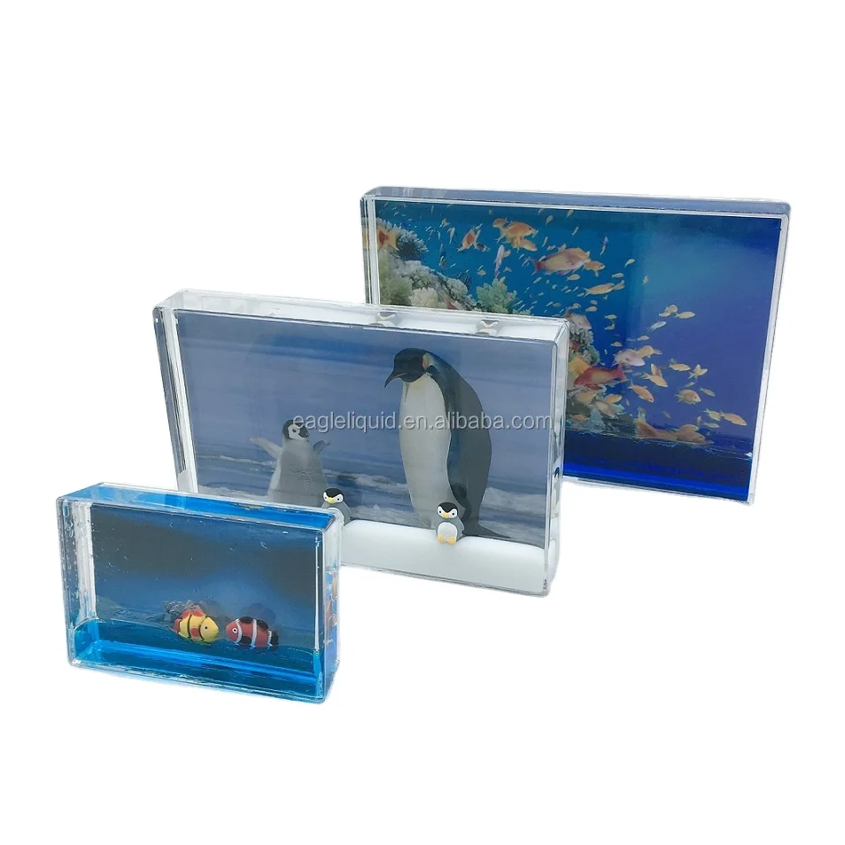 Picture Water And Glitter Clear Acrylic Sparkle Photo Frame 5x7 Quicksand Flowing Water Picture Frame