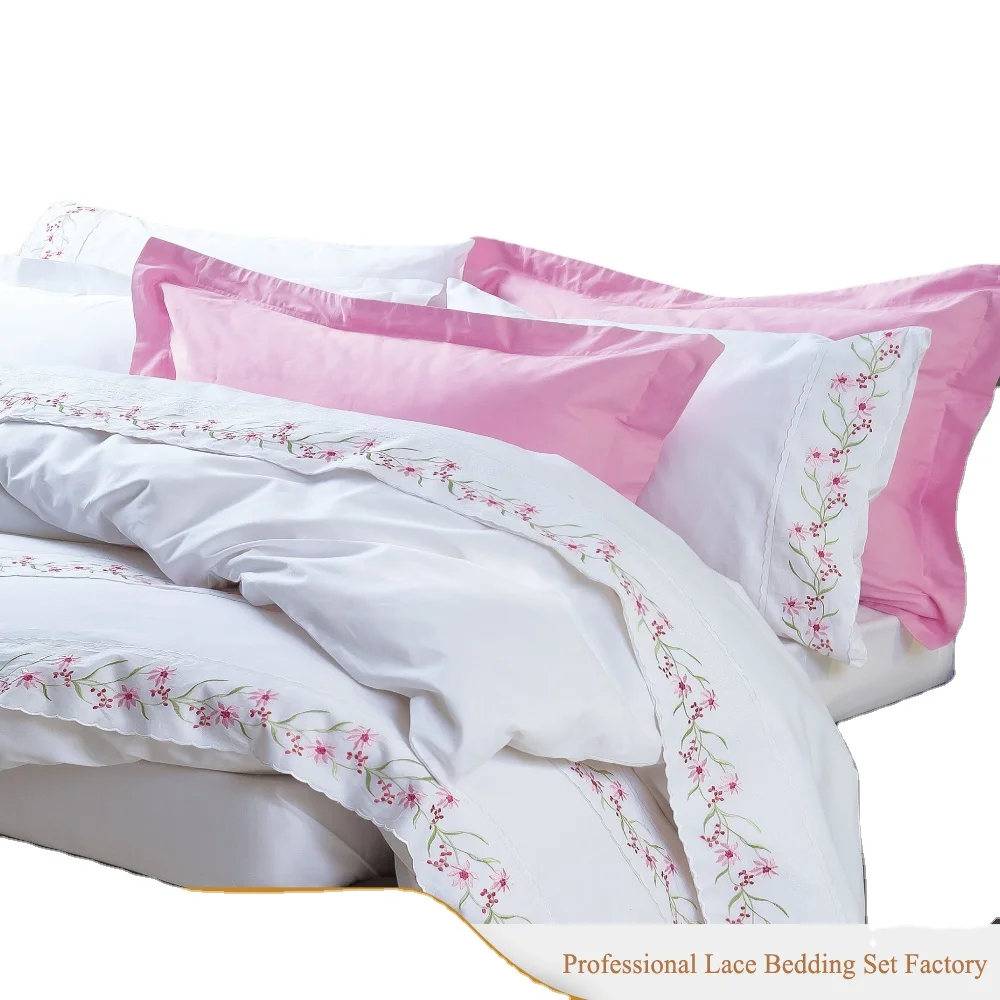 Комплект постельного белья KOSMOS из полихлопка с вышивкой кружевной