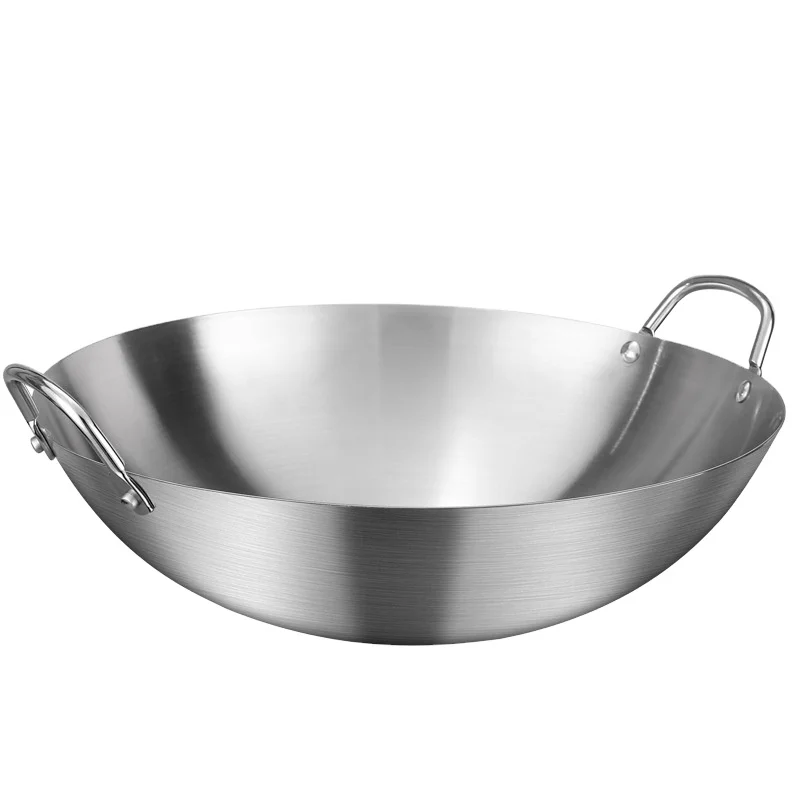 Hot Sale Wok Pan Stainless Steel Chinese Wok Pan Stainless Steel Wok With Handles