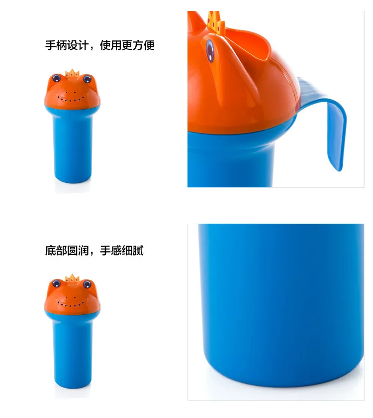 Multi-use Cute Cartoon Baby Plastic Shampoo Cup with Handle Wash Hair Spoon Head Shower Watering Bottle Toothbrush Cup