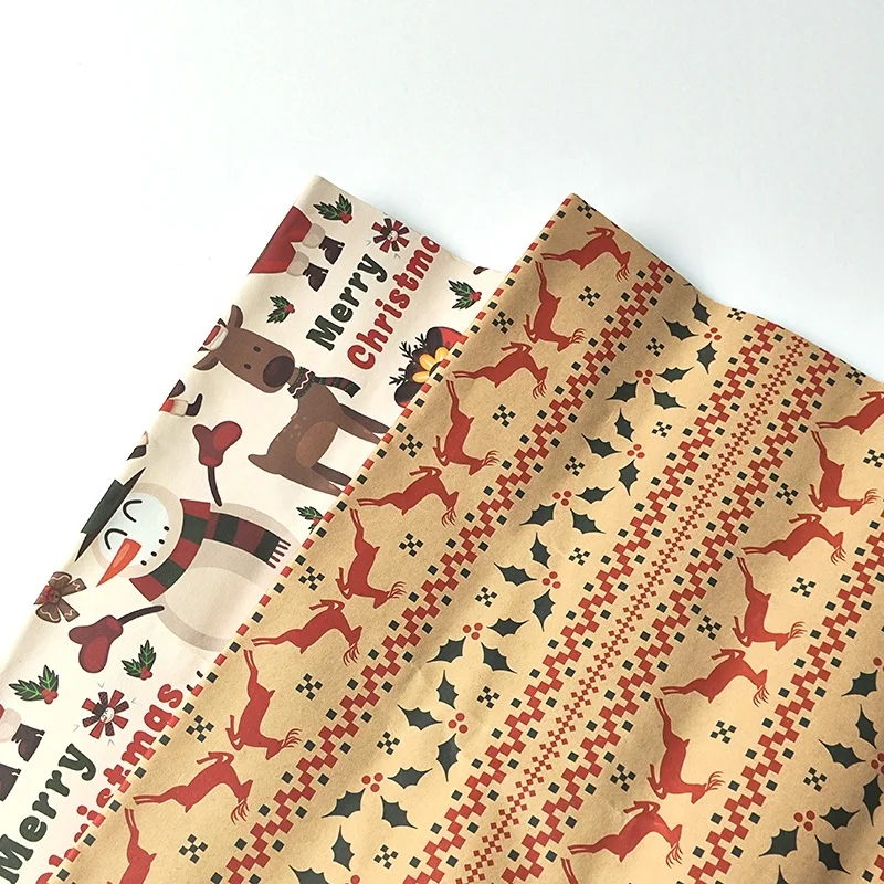 New year Design Kraft Tissue Paper Custom Personalized Brand Wrapping Paper gift flower wrapping paper for christmas gift