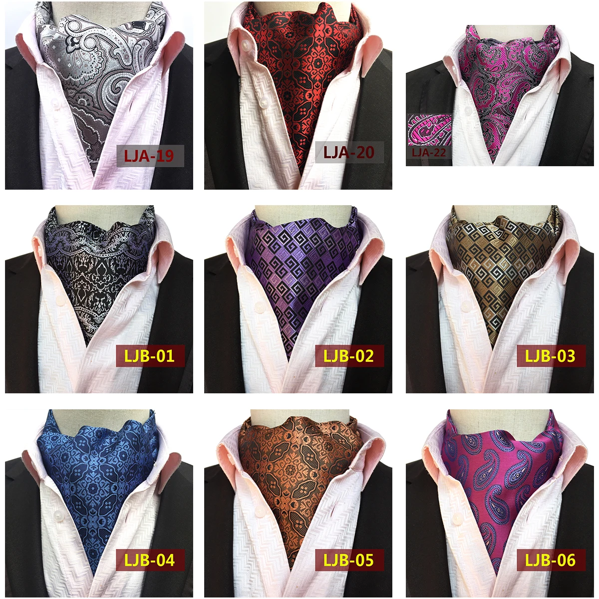 Cravates et Accessoires School Uniforms Custom Silk Ascot Cravat