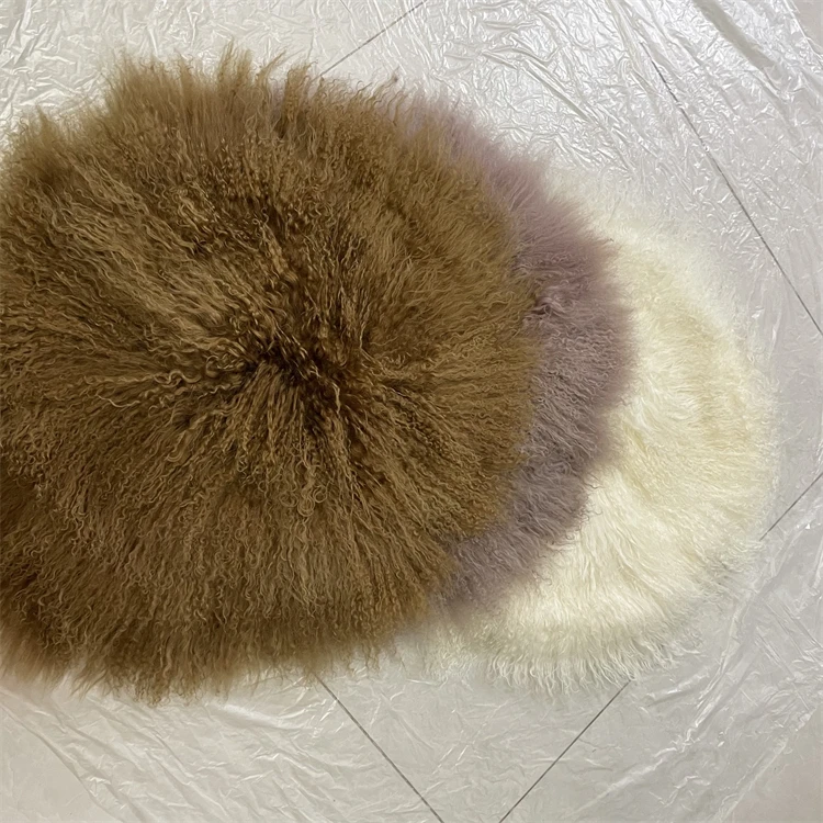 Tibetan Mongolian Lamb Skin Real Fur Pillow