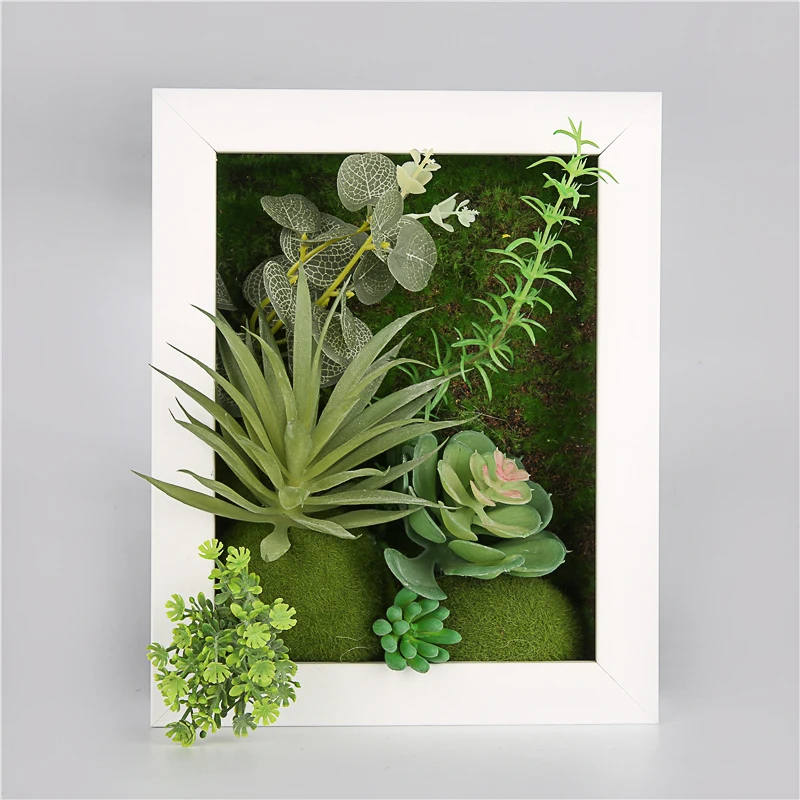 Wholesale Hanging Simulation Green Plant Plant Photo Frame Wall Grass Decoration Artificial Succulents of Wall Decoration