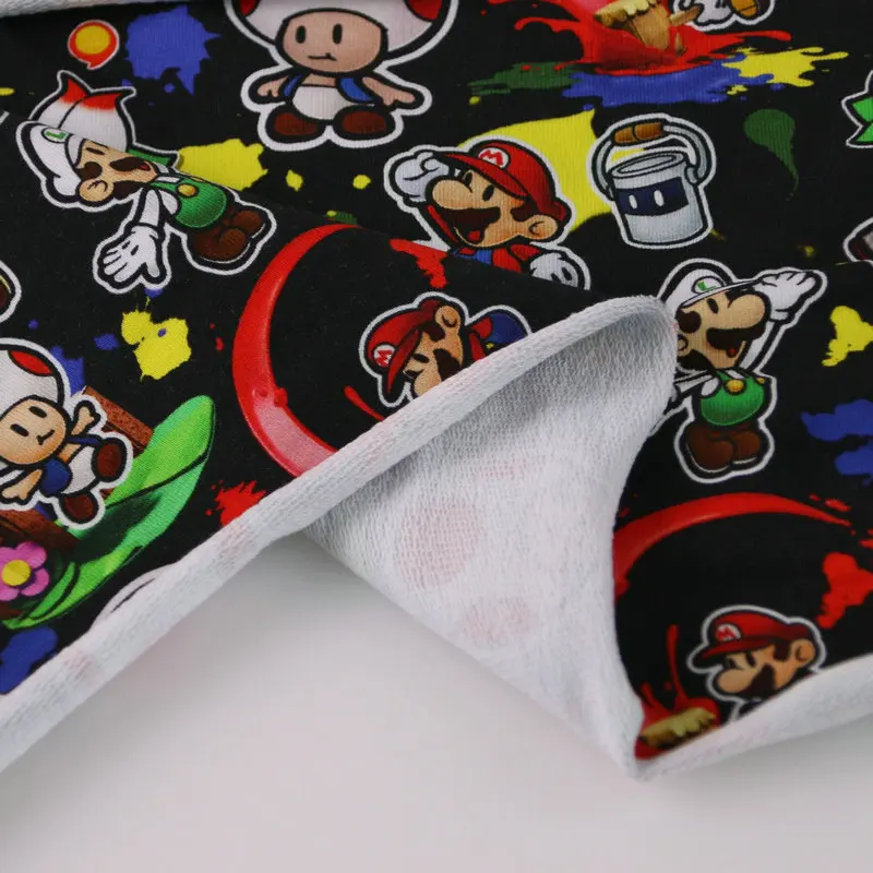 95% cotton 5%spandex printed fabric cotton french terry fleece knitted Hoodie Terry Fabric