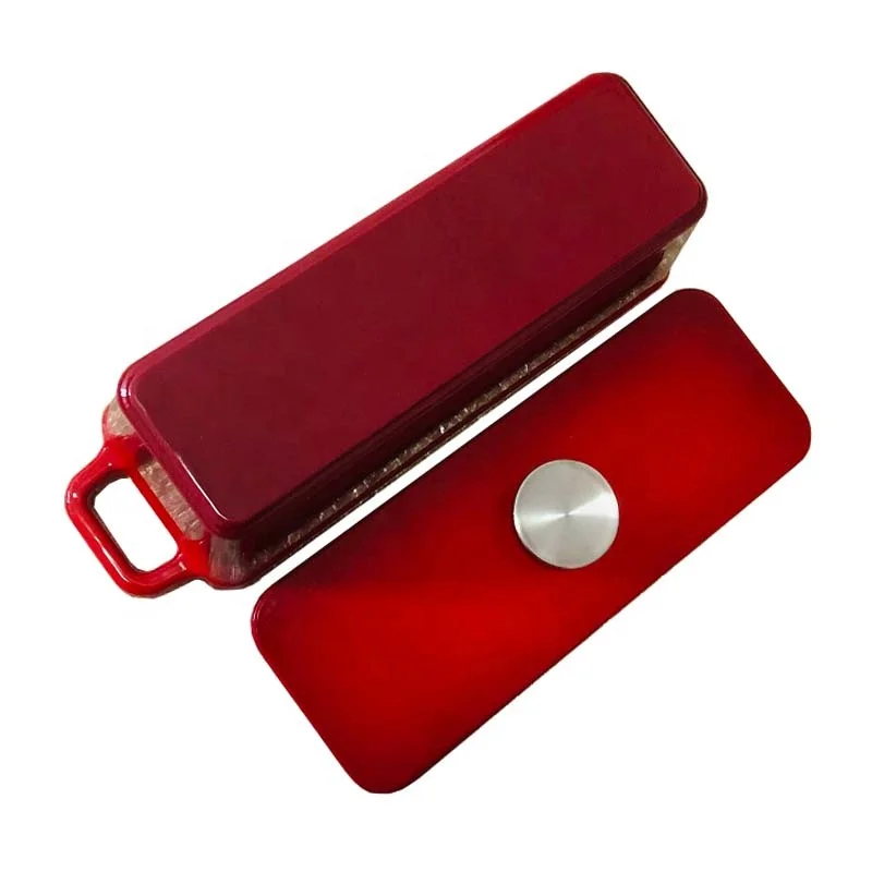Non-stick Enamel Baking Loaf Bread Pan Cast Iron Rectangle Bread Bakers Pot With Cover