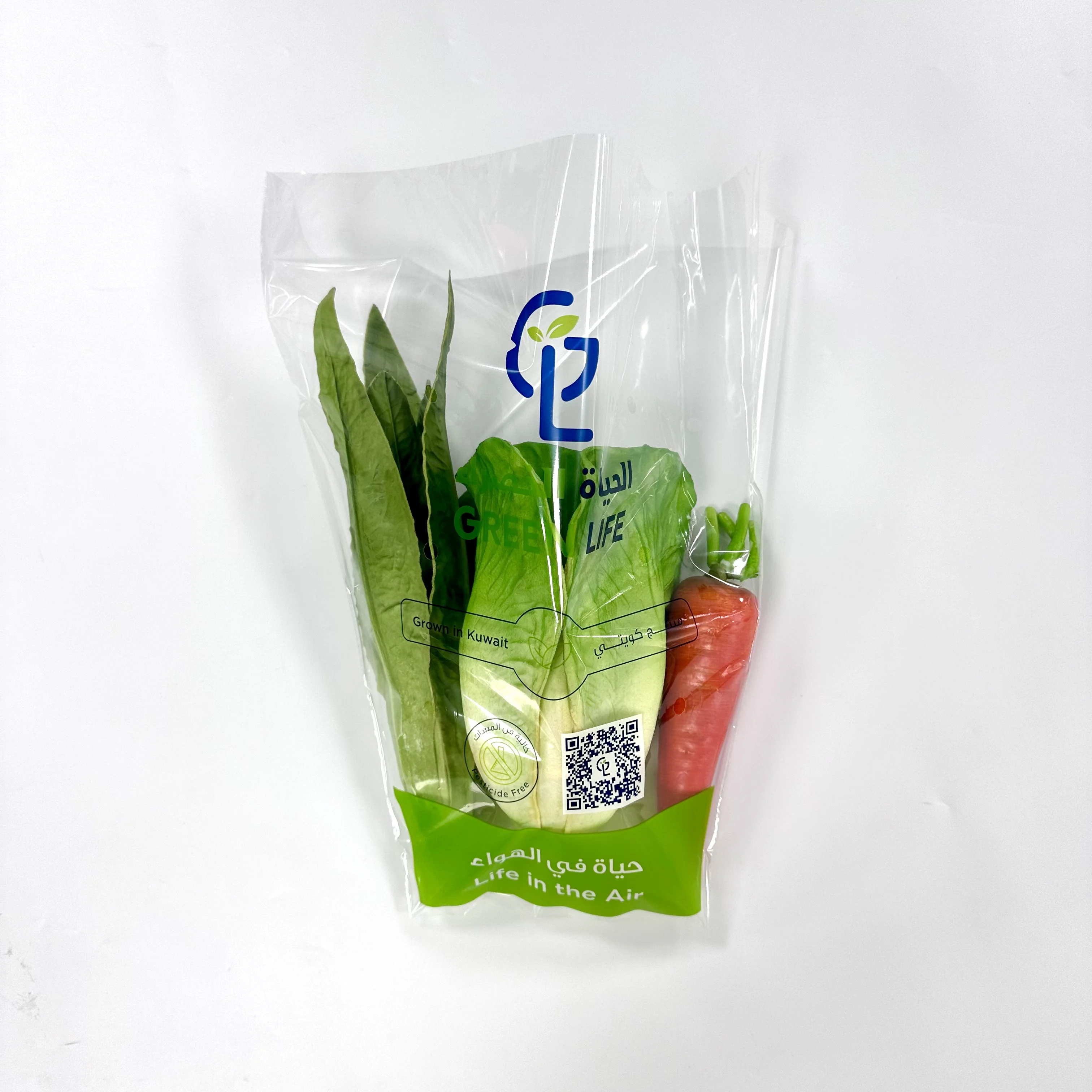 Clear Plastic Vegetable Fruit Vegetable Ziplock Packaging Bag With Vent Holes