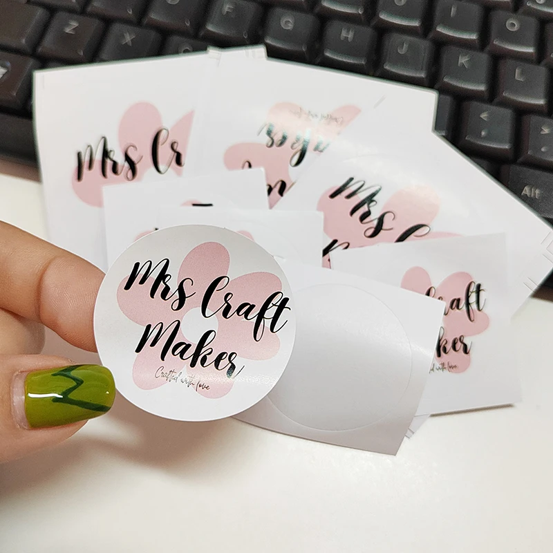 Paper Printing Supplier Clothing Packaging Tag Adhesive Die Cut Sticker Label with Custom Name Logo