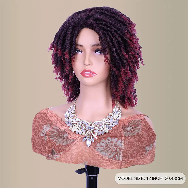 FH cheap short afro wave synthetic braiding crochet hair wigs extensions vendor for women