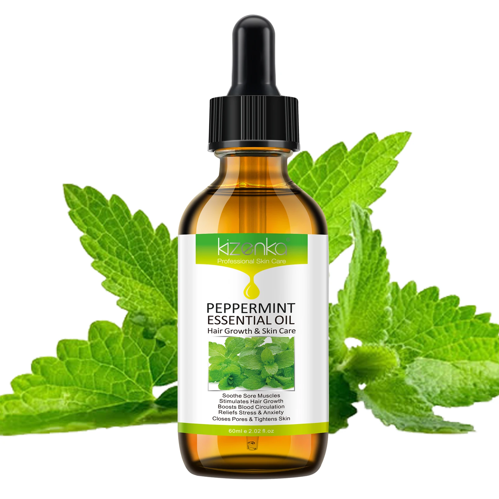 Kizenka Peppermint Essential Oil 100% Natural Therapeutic Grade Premium Quality Peppermint Oil for Aromatherapy and Relaxation