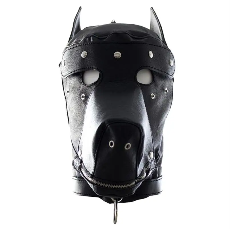 MOGlovers Sexy Animal head hood Sexy Leather Dog Hood Fetish Cosplay SM Games
