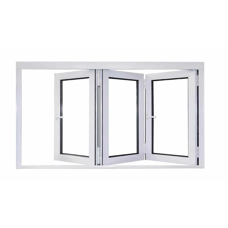 Windproof Horizontal Aluminum Glass Folding Door Window for Kitchen