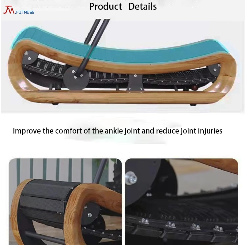 Stable quality non motorized wooden curved treadmill non electric running machine unpowered wood curve treadmill