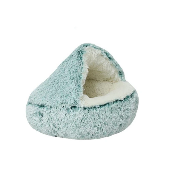 Fluffy Cozy Cat Bed Cute Plush Warmth Cat Sofa Bed Nest Round Donut Pet Bed for Dog Cat