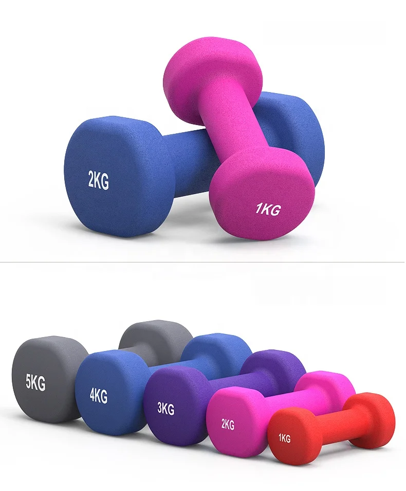 
Woman Girl Cast Matte Vinyl Colorful Round Head Iron Dumbbell 