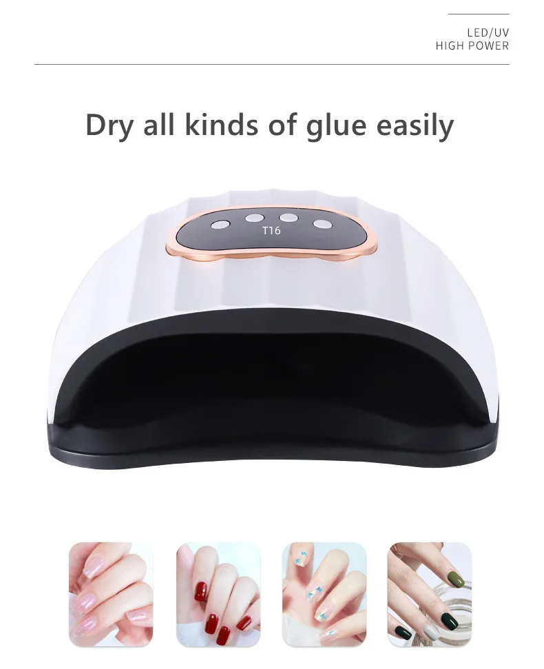 258w Strong Lamp For Nail Acrylic Gel Curing Portable LED UV Nail Lamp Non Rechargeable Professional Drying Polish Gel Nail Lamp