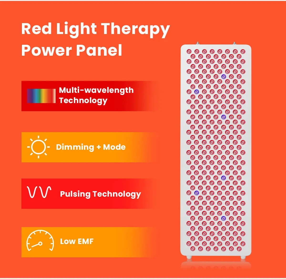 IDEA RL300MAX 480nm 630nm 660nm 810nm 830nm 850nm 1060nm red light therapy red light therapy device panel