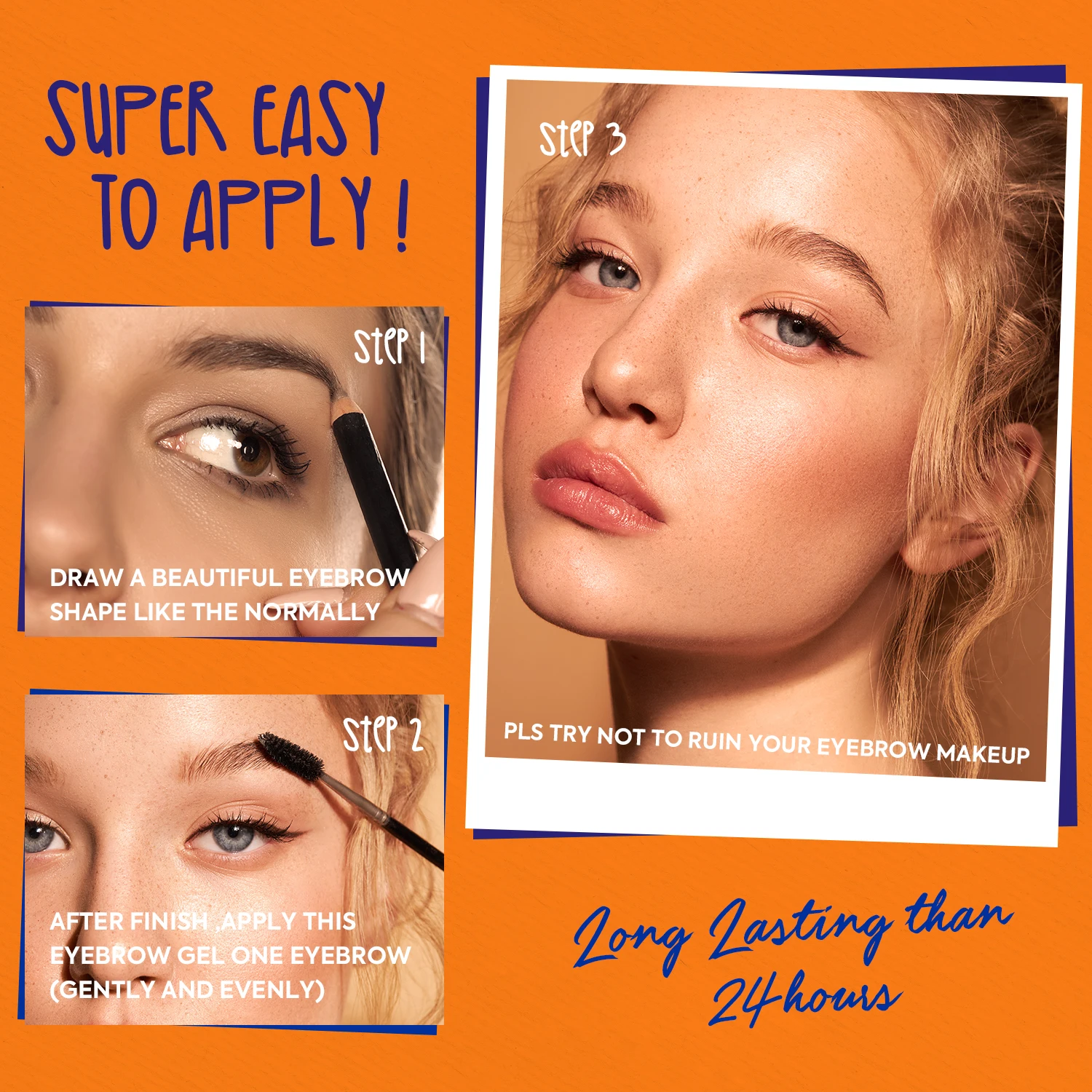 VIOLAHOUSE Eyebrow Glue Double-headed Brow Comb Waterproof Strong Hold Styling Clear Brow Glue Eyebrow Gel Private Label