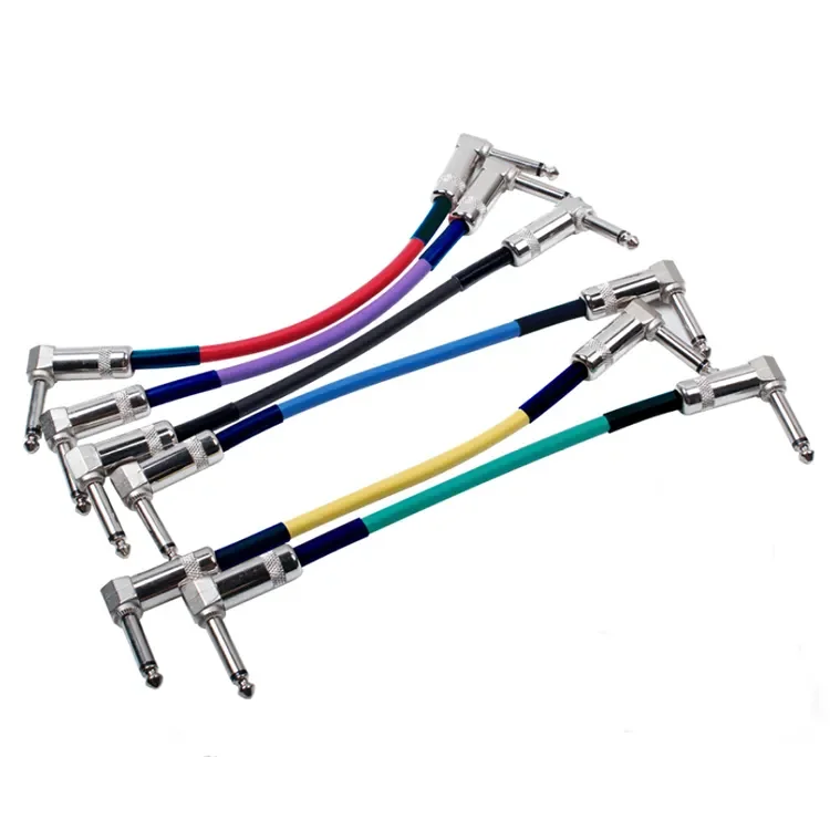 Wholesale 20CM Audio Mono Pedal board Cord Instrument Cables Colored Effect Pedal Guitar Patch Cable Guitar Effect Cables