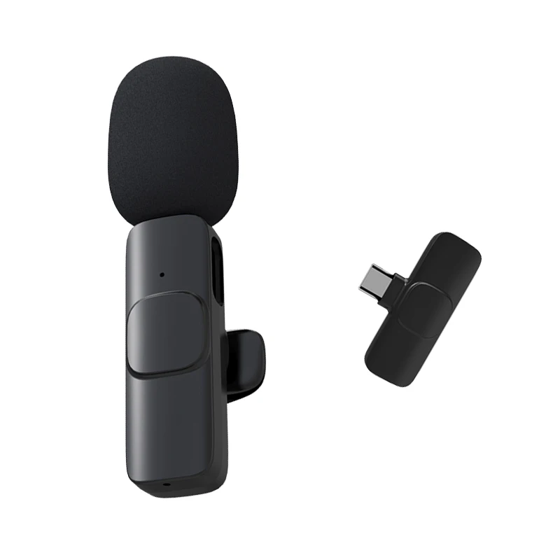 Wireless blue tooth lavalier microphone live broadcast outdoor short video recording radio interview noise reduction microphone