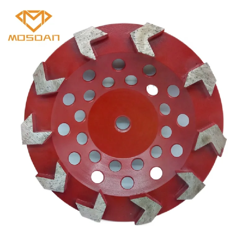 7 Inch Diamond Grinding Cup Wheel with 10 Arrows for Concrete Grinding