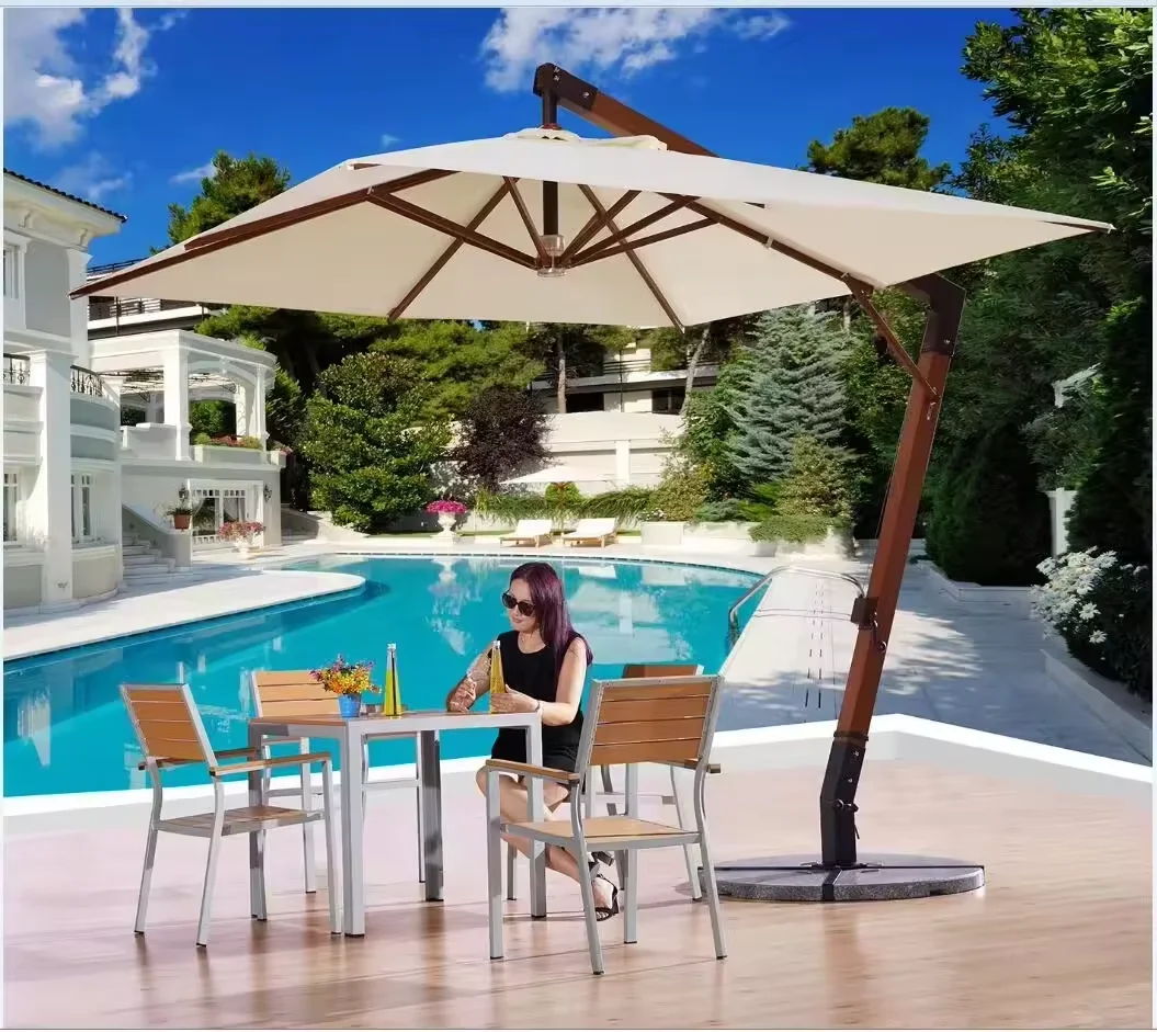 Glamping custom aluminium cantilever garden umbrellas outdoor metal luxury patio umbrellas for garden