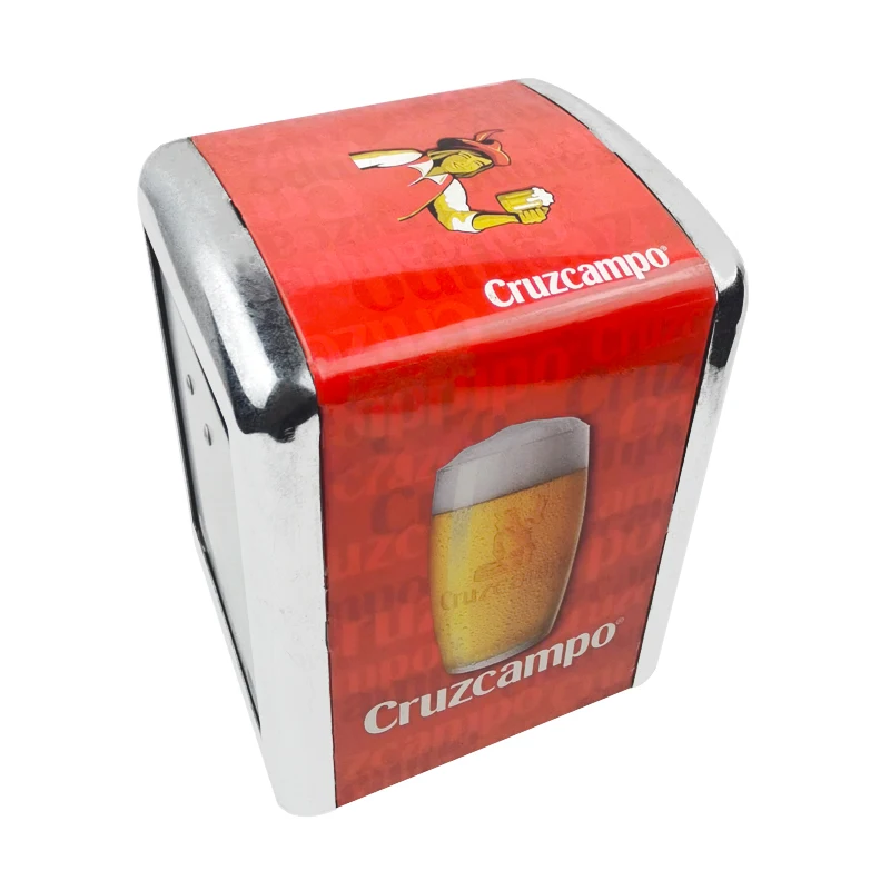 napkin box restaurant metal tissue box Holder tinplate material logo brand support customization
