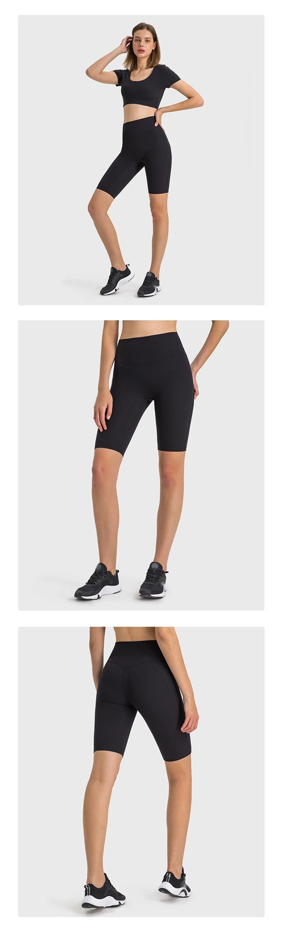 Draw strip ribbed Shaping High waist peach buttock lulu sports leggings Outdoor running fitness lulu yoga pants GYM lulu shorts