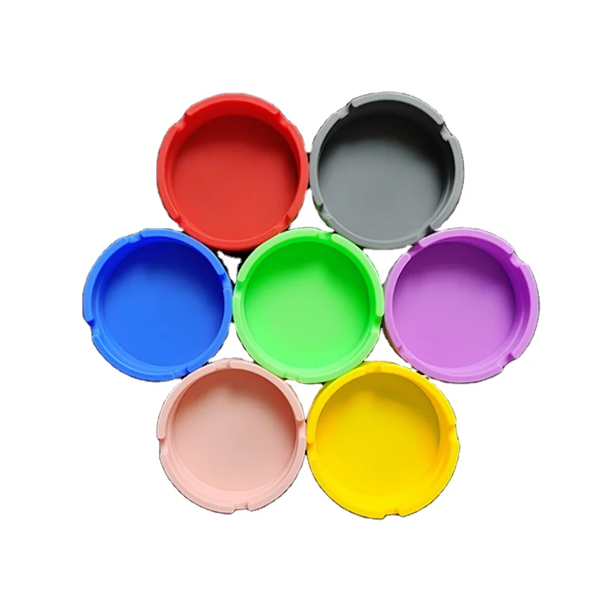 Best selling Customised Portable Silicone Round Ashtray for indoor outdoor