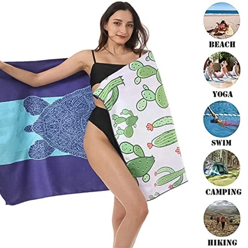 FREE SOUL OEM Custom Popular fashion microfiber printed large beach towel