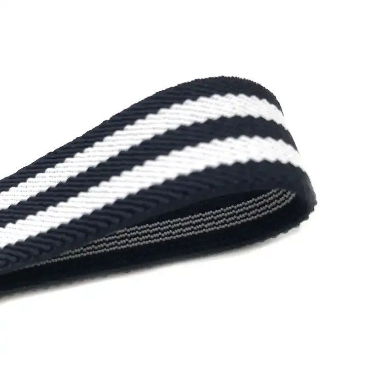 Design Custom Made Logo Bias Tape Screen Printed Webbing Elastic Band forSports Exercise Fitness textile accessories