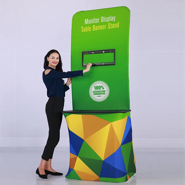 Factory customized Logo portable TV  display stand  exhibit Kiosk stand for advertising