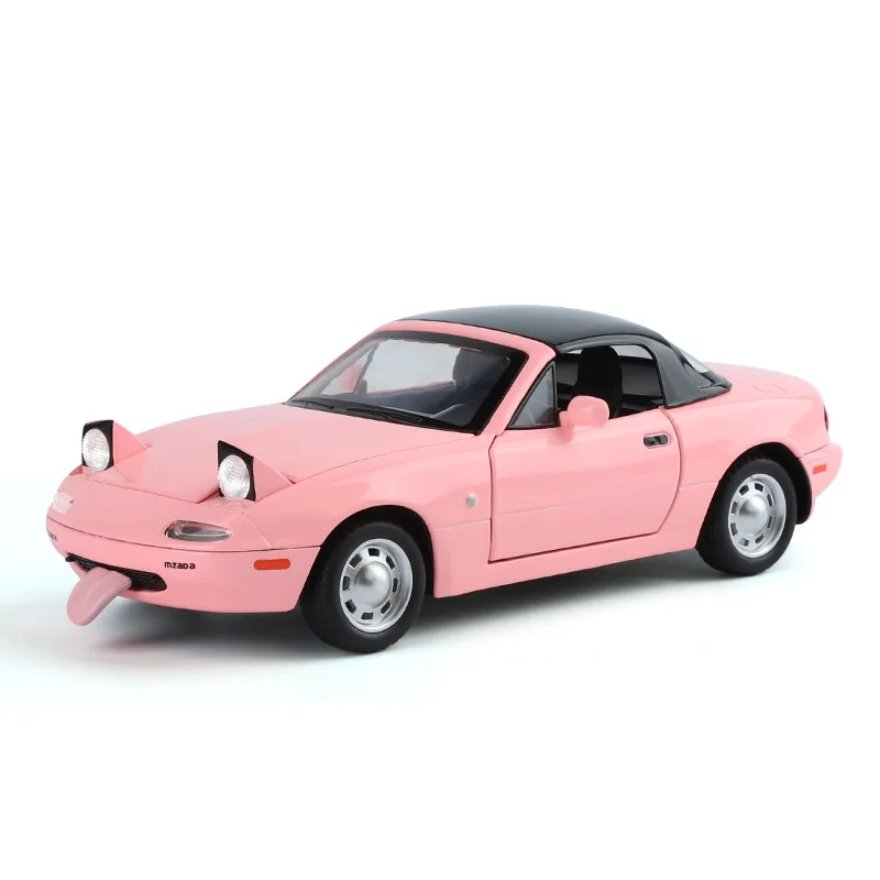 Модель игрушечного автомобиля 1/24 Mazda Miata MX5, литая из сплава, металлическая Миниатюрная модель автомобиля, Коллекционная Коллекция звуковых и световых коллекций, подарок для мальчика
