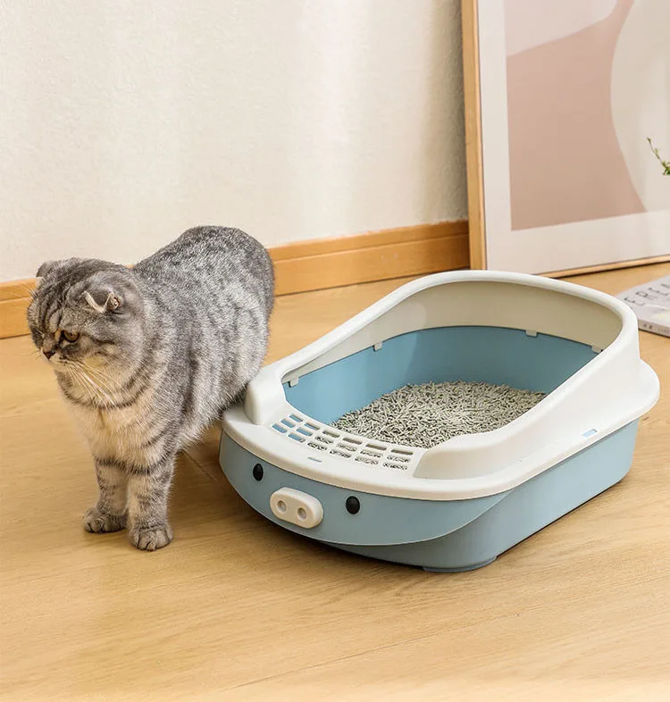 Pet Cleaning Plastic Cat Toilet Box Trays Large Fully Semi-enclosed Cat Toilet Deodorant