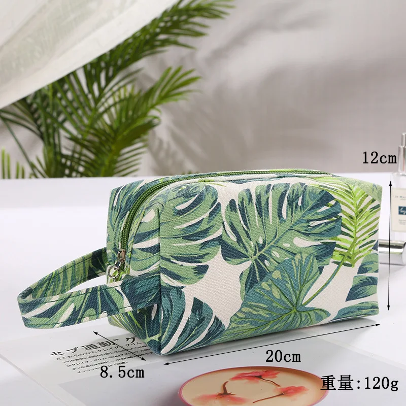 Wholesale Female Purses Pencil case Toiletries Storage Wash Bag Canvas Cosmetic Bag With Zipper