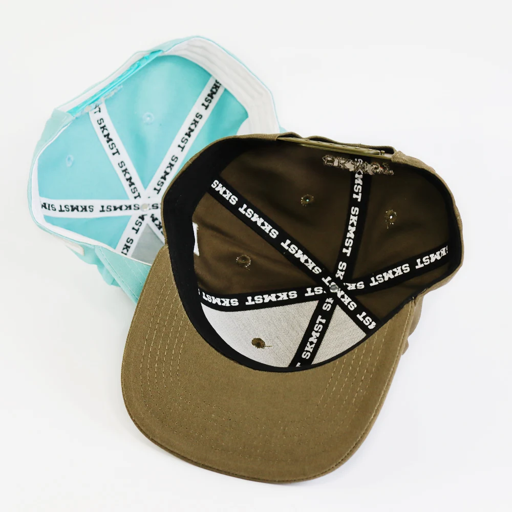 3D Embroidery Logo Custom 6-Panel Flat Brim Snapback Cap Hat