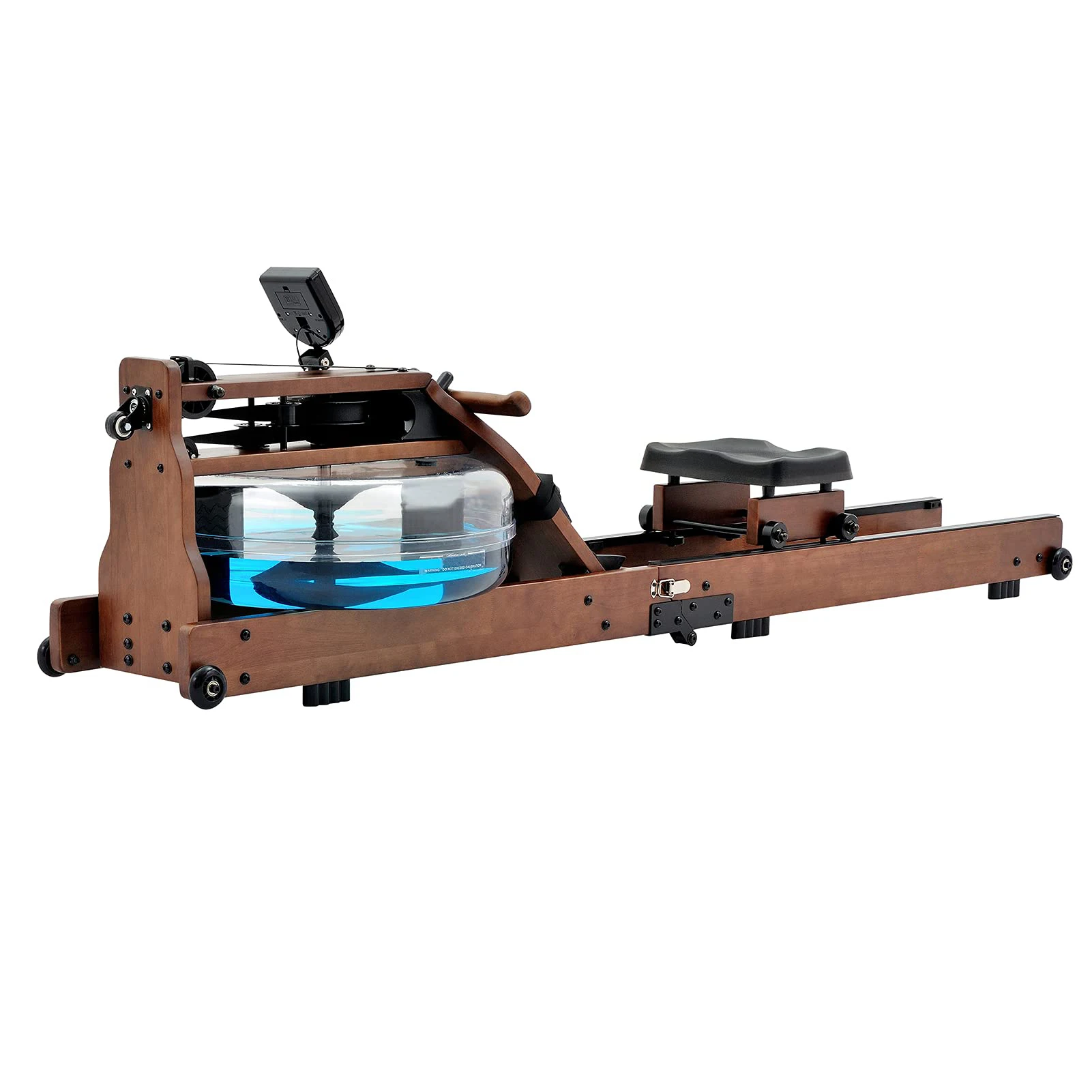 Gym Home Fitness Equipment Seated Wood Rowing Machine Wood Rower Water Folding Rowing Machine